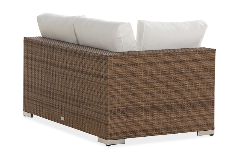 Bahamas Högermodul 140 cm - Sand Beige / Vita dynor - Utemöbler - Loungemöbler - Modulsoffa utomhus - Hörnmodul utesoffa