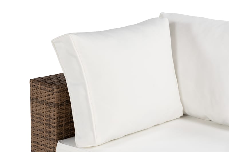Bahamas Högermodul 140 cm - Sand Beige / Vita dynor - Utemöbler - Loungemöbler - Modulsoffa utomhus - Hörnmodul utesoffa