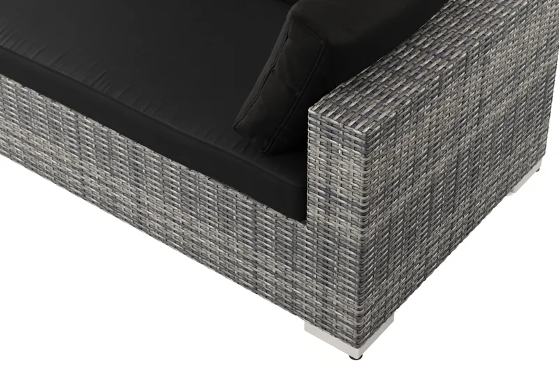 Bahamas Högermodul utomhus 140 cm i konstrotting - Grå - Utemöbler - Loungemöbler - Modulsoffa utomhus