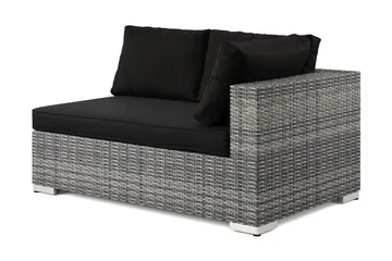 Bahamas Högermodul utomhus 140 cm i konstrotting - Grå - Utemöbler - Loungemöbler - Modulsoffa utomhus