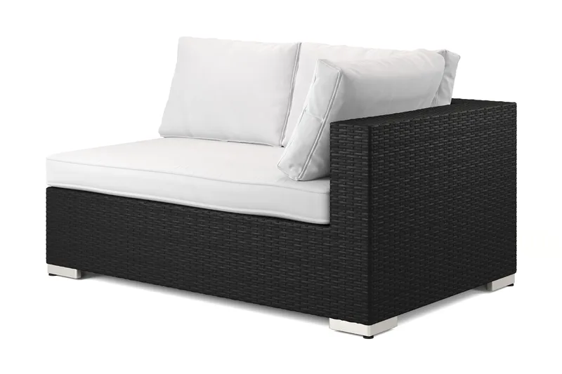 Bahamas Högermodul utomhus 140 cm i konstrotting - Svart - Utemöbler - Loungemöbler - Modulsoffa utomhus