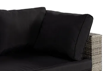Bahamas Hörnmodul utomhus i konstrotting - Grå / Svarta dynor - Utemöbler - Loungemöbler - Modulsoffa utomhus - Hörnmodul utesoffa