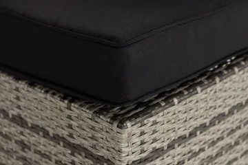 Bahamas Hörnmodul utomhus i konstrotting - Grå / Svarta dynor - Utemöbler - Loungemöbler - Modulsoffa utomhus - Hörnmodul utesoffa