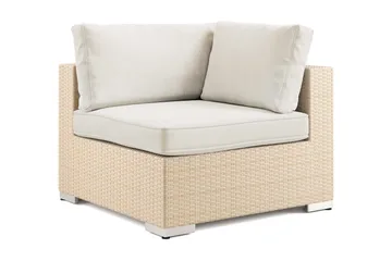Bahamas Hörnmodul utomhus i konstrotting med Ljus vattenavisande dyna - Beige - Utemöbler - Loungemöbler - Modulsoffa utomhus - Hörnmodul utesoffa
