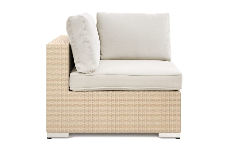 Bahamas Hörnmodul utomhus i konstrotting med Ljus vattenavisande dyna - Beige - Utemöbler - Loungemöbler - Modulsoffa utomhus - Hörnmodul utesoffa