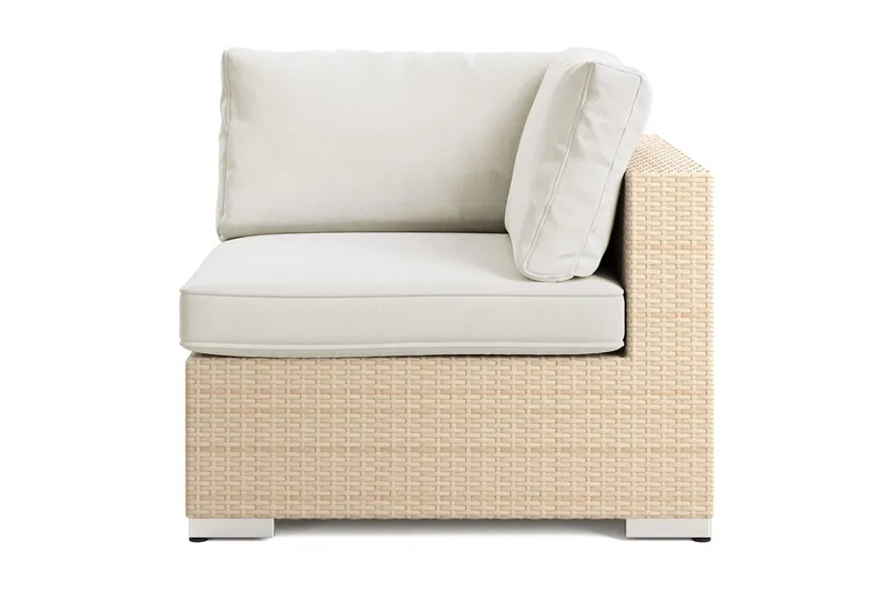 Bahamas Hörnmodul utomhus i konstrotting med Ljus vattenavisande dyna - Beige - Utemöbler - Loungemöbler - Modulsoffa utomhus - Hörnmodul utesoffa