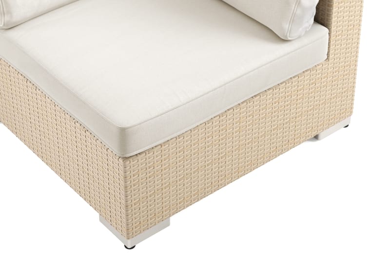 Bahamas Hörnmodul utomhus i konstrotting med Ljus vattenavisande dyna - Beige - Utemöbler - Loungemöbler - Modulsoffa utomhus - Hörnmodul utesoffa