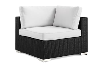Bahamas Hörnmodul utomhus i konstrotting - Svart - Utemöbler - Loungemöbler - Modulsoffa utomhus - Hörnmodul utesoffa