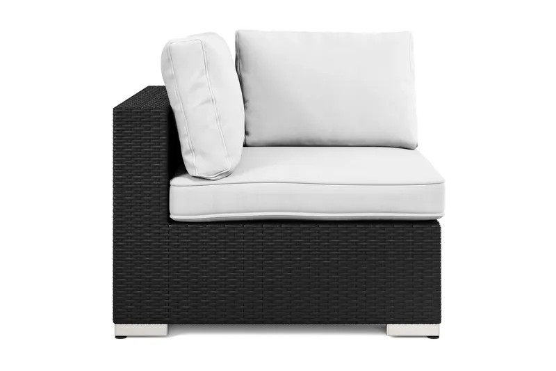 Bahamas Hörnmodul utomhus i konstrotting - Svart - Utemöbler - Loungemöbler - Modulsoffa utomhus - Hörnmodul utesoffa