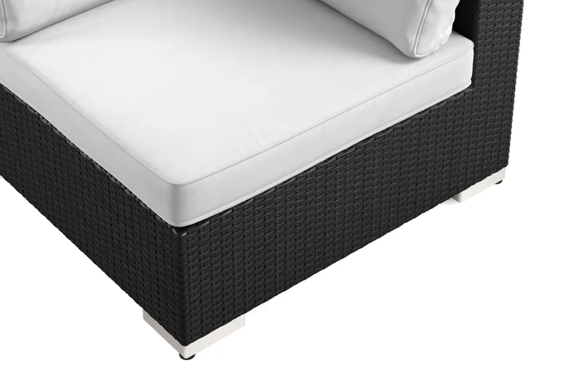 Bahamas Hörnmodul utomhus i konstrotting - Svart - Utemöbler - Loungemöbler - Modulsoffa utomhus - Hörnmodul utesoffa