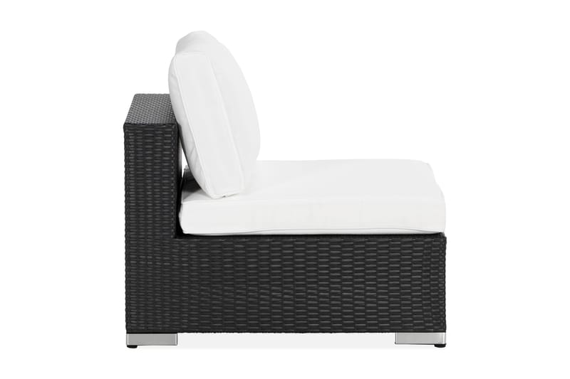 Bahamas Mittmodul utomhus i konstrotting - Svart / Vit - Utemöbler - Loungemöbler - Modulsoffa utomhus