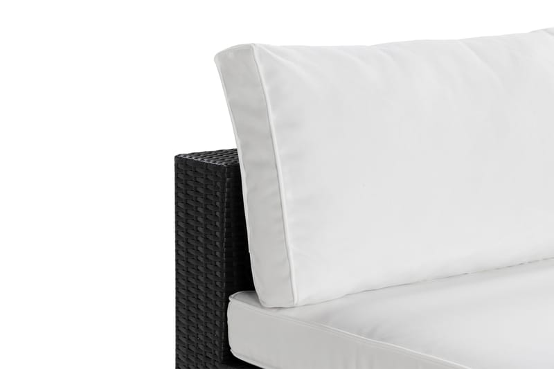Bahamas Mittmodul utomhus i konstrotting - Svart / Vit - Utemöbler - Loungemöbler - Modulsoffa utomhus