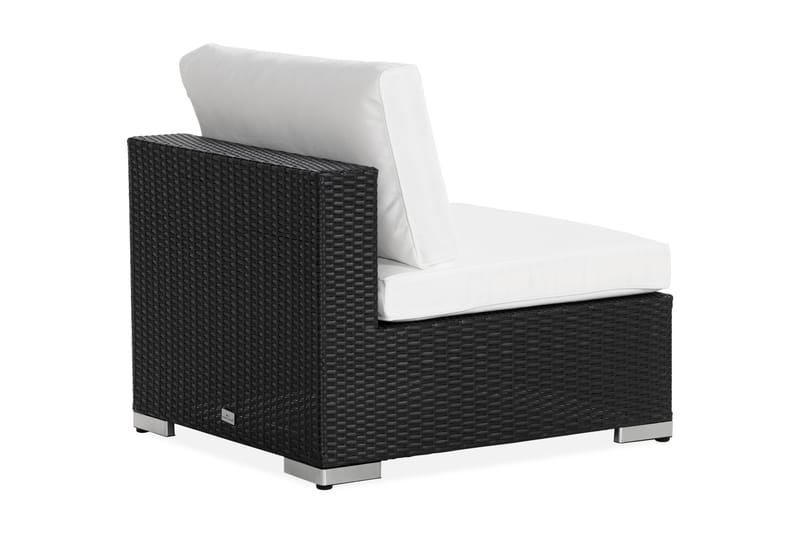 Bahamas Mittmodul utomhus i konstrotting - Svart / Vit - Utemöbler - Loungemöbler - Modulsoffa utomhus