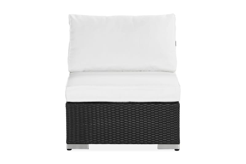 Bahamas Mittmodul utomhus i konstrotting - Svart / Vit - Utemöbler - Loungemöbler - Modulsoffa utomhus