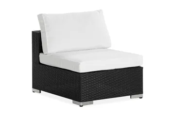 Bahamas Mittmodul utomhus i konstrotting - Svart / Vit - Utemöbler - Loungemöbler - Modulsoffa utomhus
