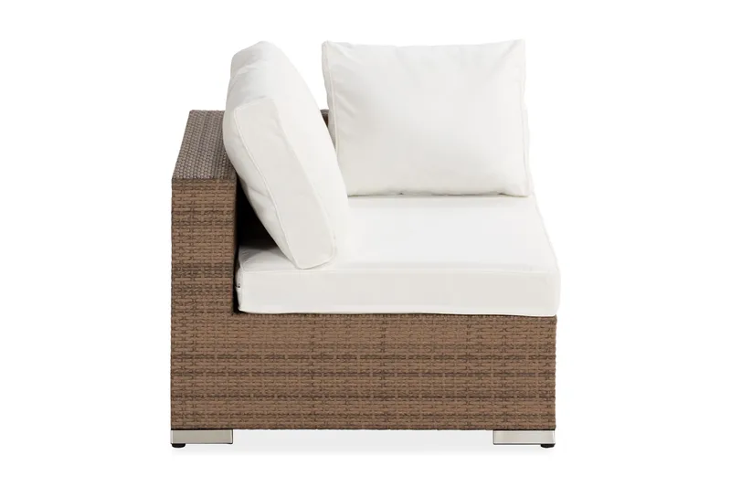 Bahamas Vänstermodul 140 cm - Sand Beige / Vita dynor - Utemöbler - Loungemöbler - Modulsoffa utomhus