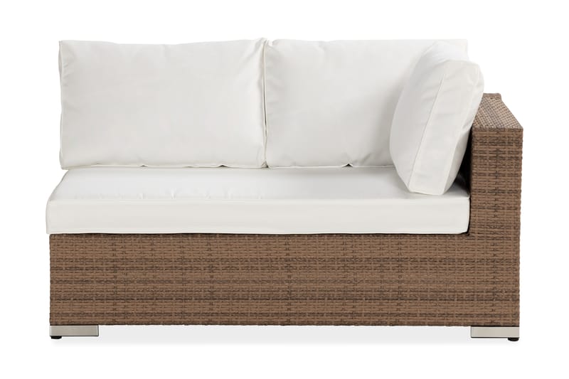 Bahamas Vänstermodul 140 cm - Sand Beige / Vita dynor - Utemöbler - Loungemöbler - Modulsoffa utomhus