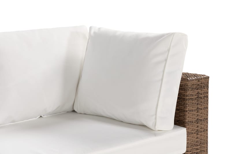 Bahamas Vänstermodul 140 cm - Sand Beige / Vita dynor - Utemöbler - Loungemöbler - Modulsoffa utomhus