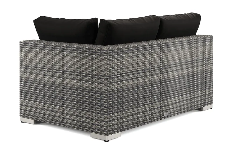 Bahamas Vänstermodul utomhus 140 cm i konstrotting - Grå - Utemöbler - Loungemöbler - Modulsoffa utomhus