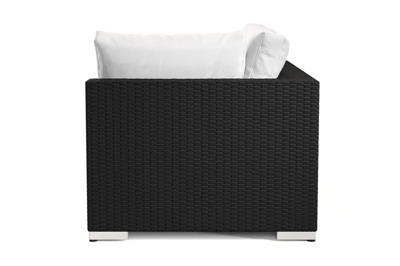 Bahamas Vänstermodul utomhus 140 cm i konstrotting - Svart - Utemöbler - Loungemöbler - Modulsoffa utomhus