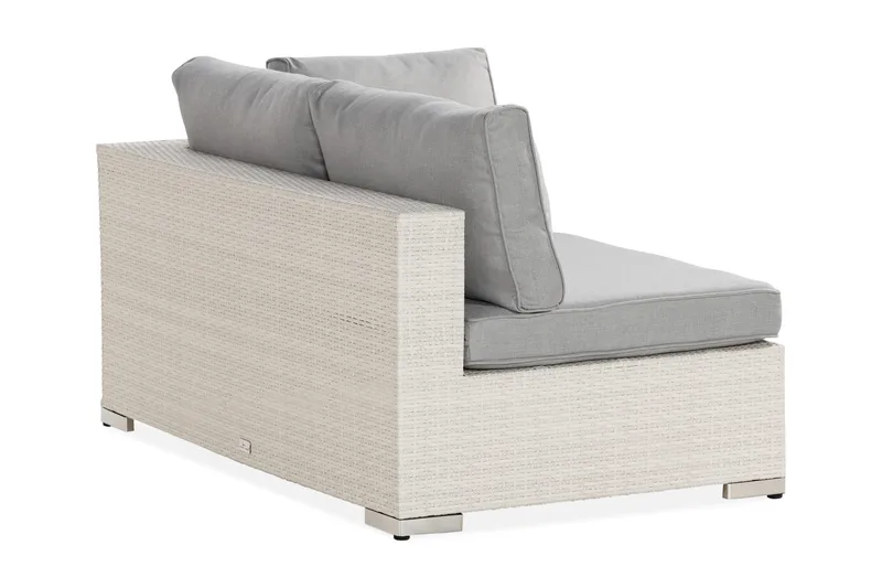 Bahamas Vänstermodul utomhus 140 cm i konstrotting - Vit / Ljusgrå dynor - Utemöbler - Loungemöbler - Modulsoffa utomhus