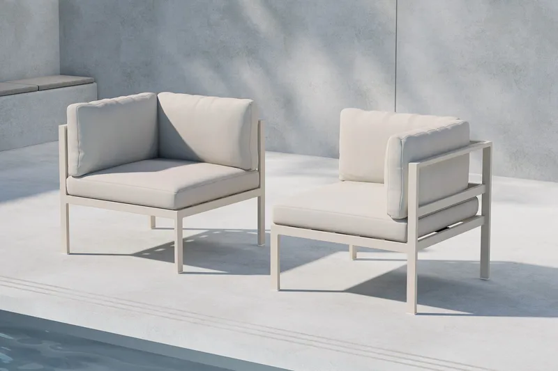 Copacabana Hörnmodul Utomhus - Beige - Utemöbler - Loungemöbler - Modulsoffa utomhus - Hörnmodul utesoffa