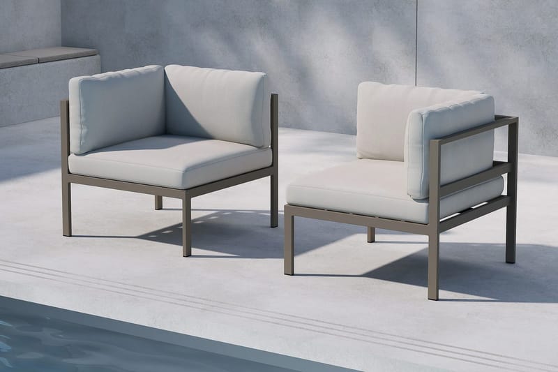 Hörnmodul Copacabana 74 cm Utomhus - Brun - Utemöbler - Loungemöbler - Modulsoffa utomhus - Hörnmodul utesoffa