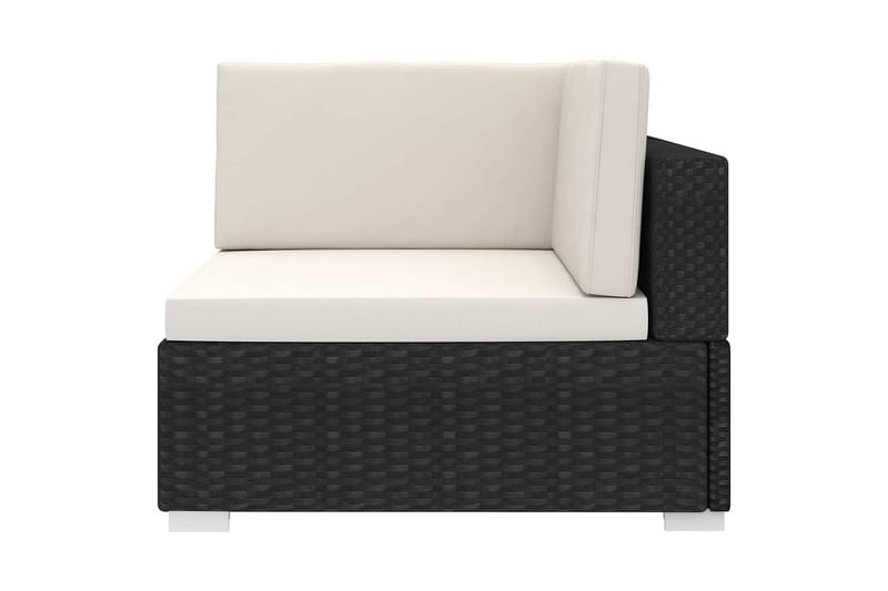 Hörnsits till Modulsoffa Utomhus 1 st med dynor konstrotting svart - Svart - Utemöbler - Loungemöbler - Modulsoffa utomhus - Hörnmodul utesoffa