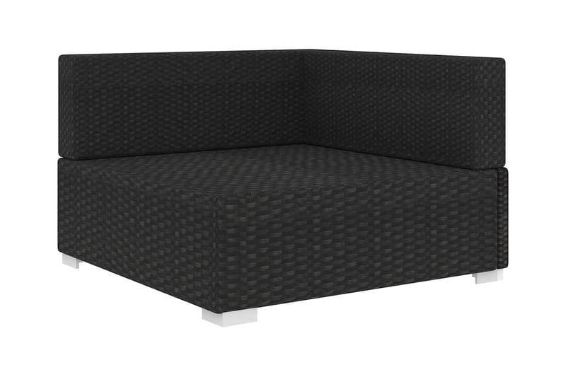 Hörnsits till Modulsoffa Utomhus 1 st med dynor konstrotting svart - Svart - Utemöbler - Loungemöbler - Modulsoffa utomhus - Hörnmodul utesoffa