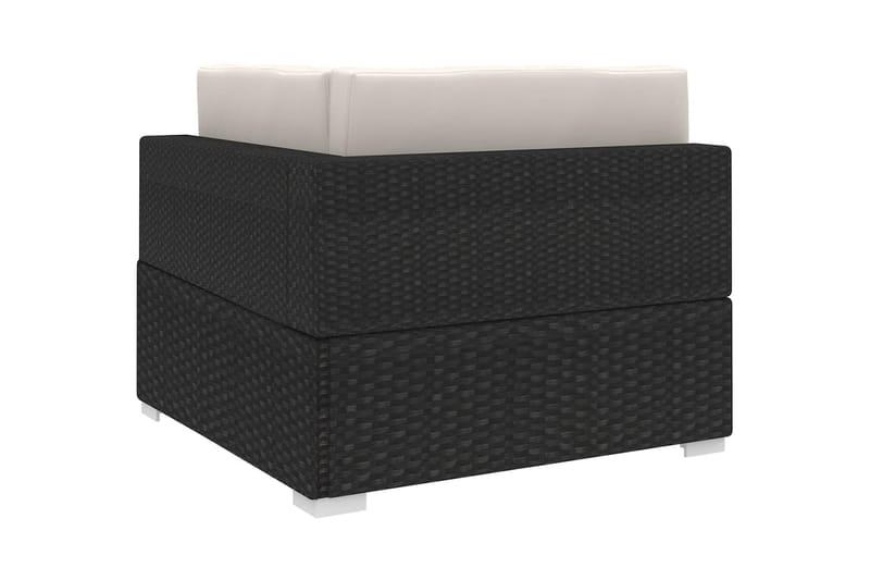 Hörnsits till Modulsoffa Utomhus 1 st med dynor konstrotting svart - Svart - Utemöbler - Loungemöbler - Modulsoffa utomhus - H�örnmodul utesoffa
