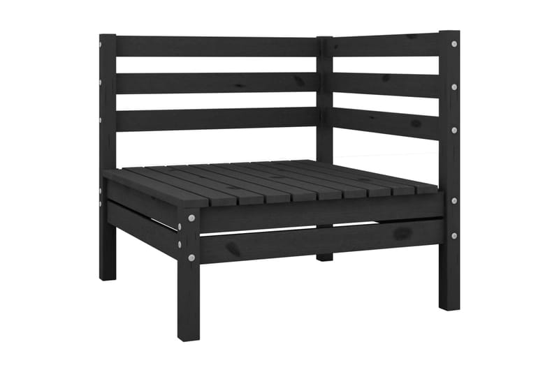 Hörnsektion till Pallsoffa Utomhus 2 st svart massiv furu - Svart - Utemöbler - Loungemöbler - Modulsoffa utomhus - Hörnmodul utesoffa