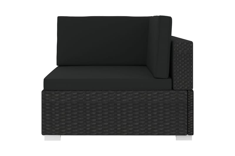 Hörnsits till Modulsoffa Utomhus 1 st med dynor konstrotting svart - Svart - Utemöbler - Loungemöbler - Modulsoffa utomhus - Hörnmodul utesoffa
