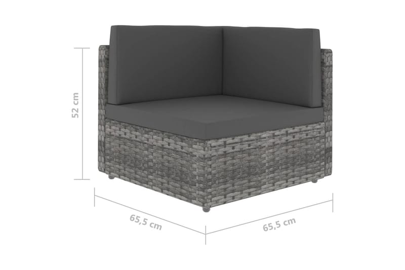 Hörnsits till Modulsoffa Utomhus konstrotting grå - Grå - Utemöbler - Loungemöbler - Loungesoffa