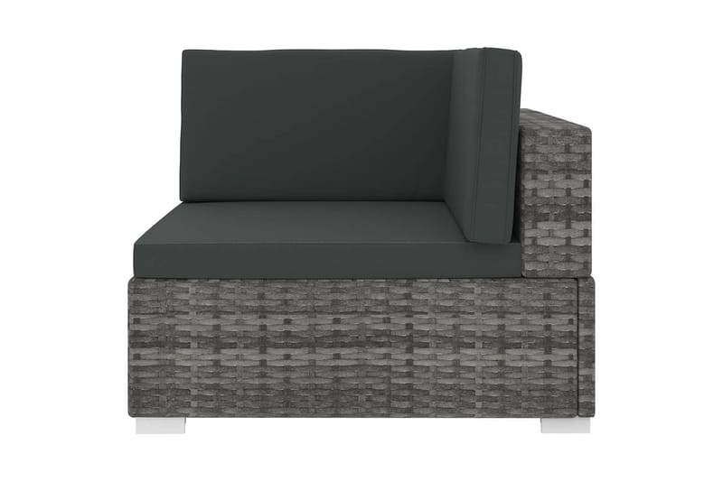 Hörnsits till Modulsoffa Utomhus med dynor 1 st konstrotting grå - Grå - Utemöbler - Loungemöbler - Modulsoffa utomhus - Hörnmodul utesoffa