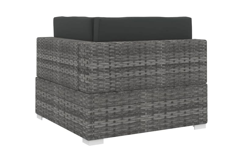 Hörnsits till Modulsoffa Utomhus med dynor 1 st konstrotting grå - Grå - Utemöbler - Loungemöbler - Modulsoffa utomhus - Hörnmodul utesoffa