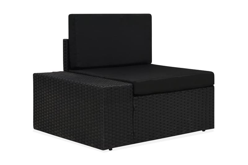 Hörnsits till Modulsoffa Utomhus med höger armstöd konstrotting svar - Svart - Utemöbler - Loungemöbler - Modulsoffa utomhus
