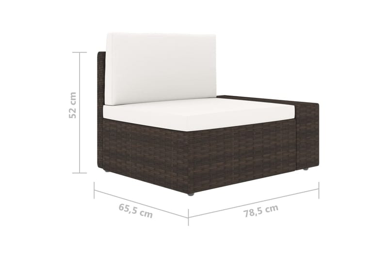 Hörnsits till Modulsoffa Utomhus med vänster armstöd konstrotting br - Brun - Utemöbler - Loungemöbler - Loungesoffa