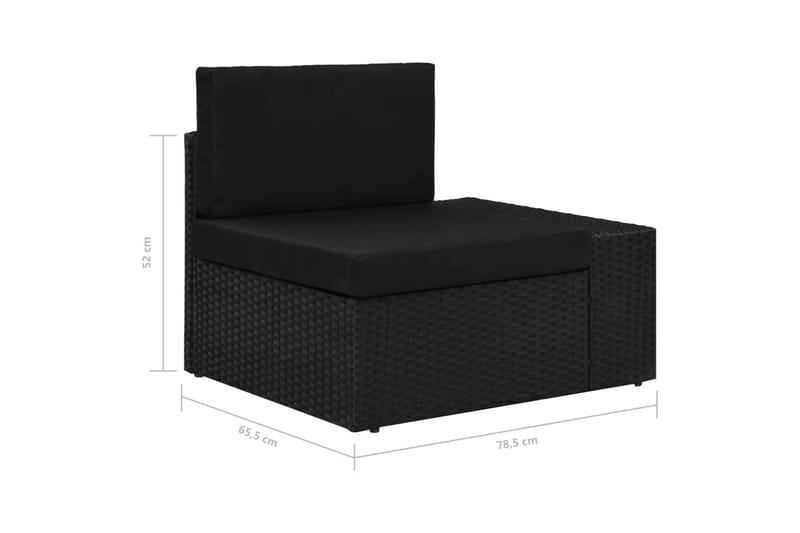 Hörnsits till Modulsoffa Utomhus med vänster armstöd konstrotting sv - Svart - Utemöbler - Loungemöbler - Modulsoffa utomhus