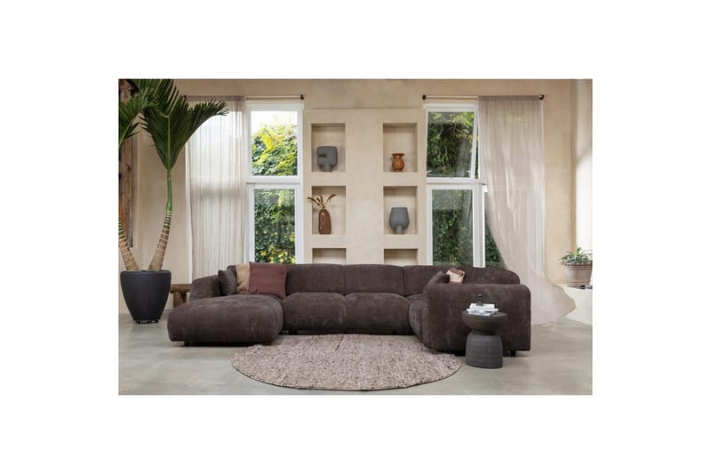 Hörnsoffa Cloud - Varm Brun, Höger - Utemöbler - Loungemöbler - Modulsoffa utomhus - Hörnmodul utesoffa