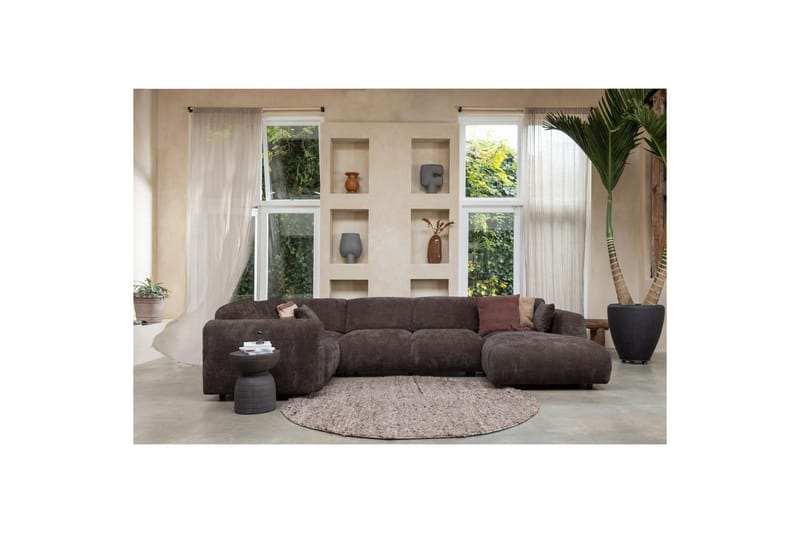 Hörnsoffa Cloud - Varm Brun, Vänster - Utemöbler - Loungemöbler - Modulsoffa utomhus - Hörnmodul utesoffa