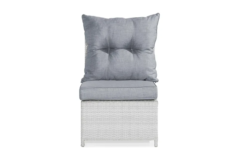 James Mittmodul utomhus i konstrotting - Vit / Ljusgrå dynor - Utemöbler - Loungemöbler - Modulsoffa utomhus