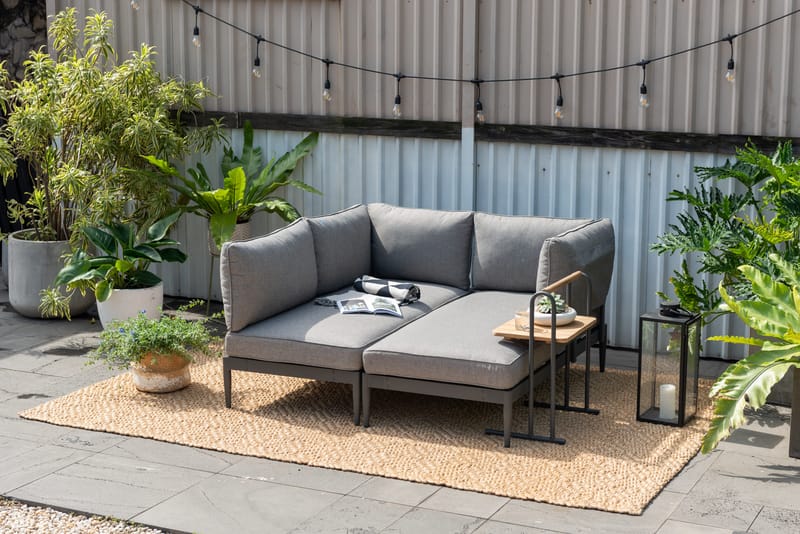 L-Soffa Utomhus TOPAZ 4-sits - magnesiumgrå - Utemöbler - Loungemöbler - Loungesoffa