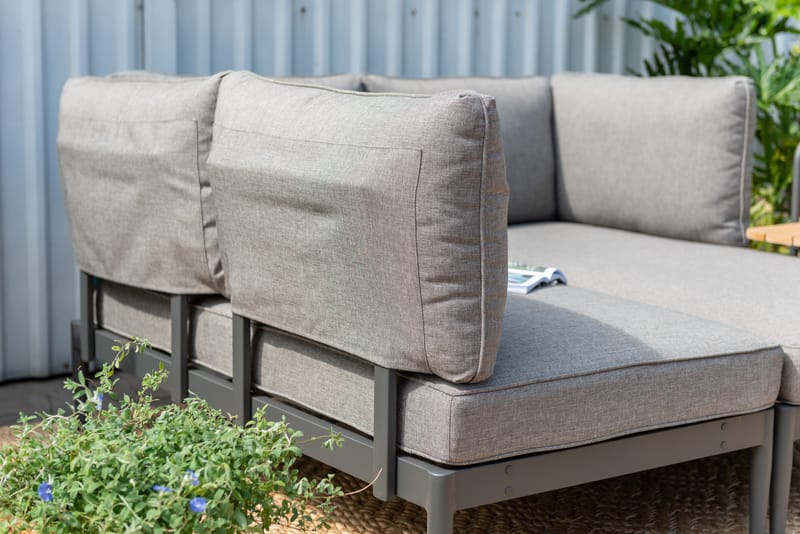 L-Soffa Utomhus TOPAZ 4-sits - magnesiumgrå - Utemöbler - Loungemöbler - Loungesoffa