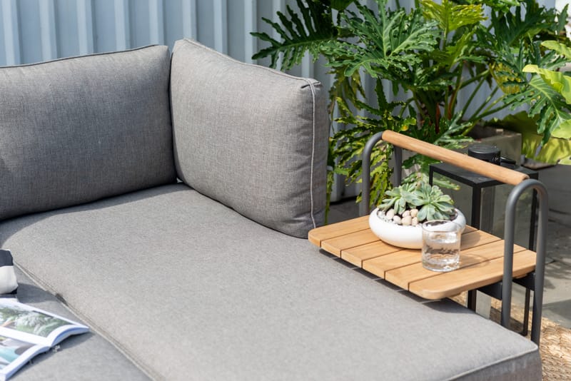 L-Soffa Utomhus TOPAZ 4-sits - magnesiumgrå - Utemöbler - Loungemöbler - Loungesoffa