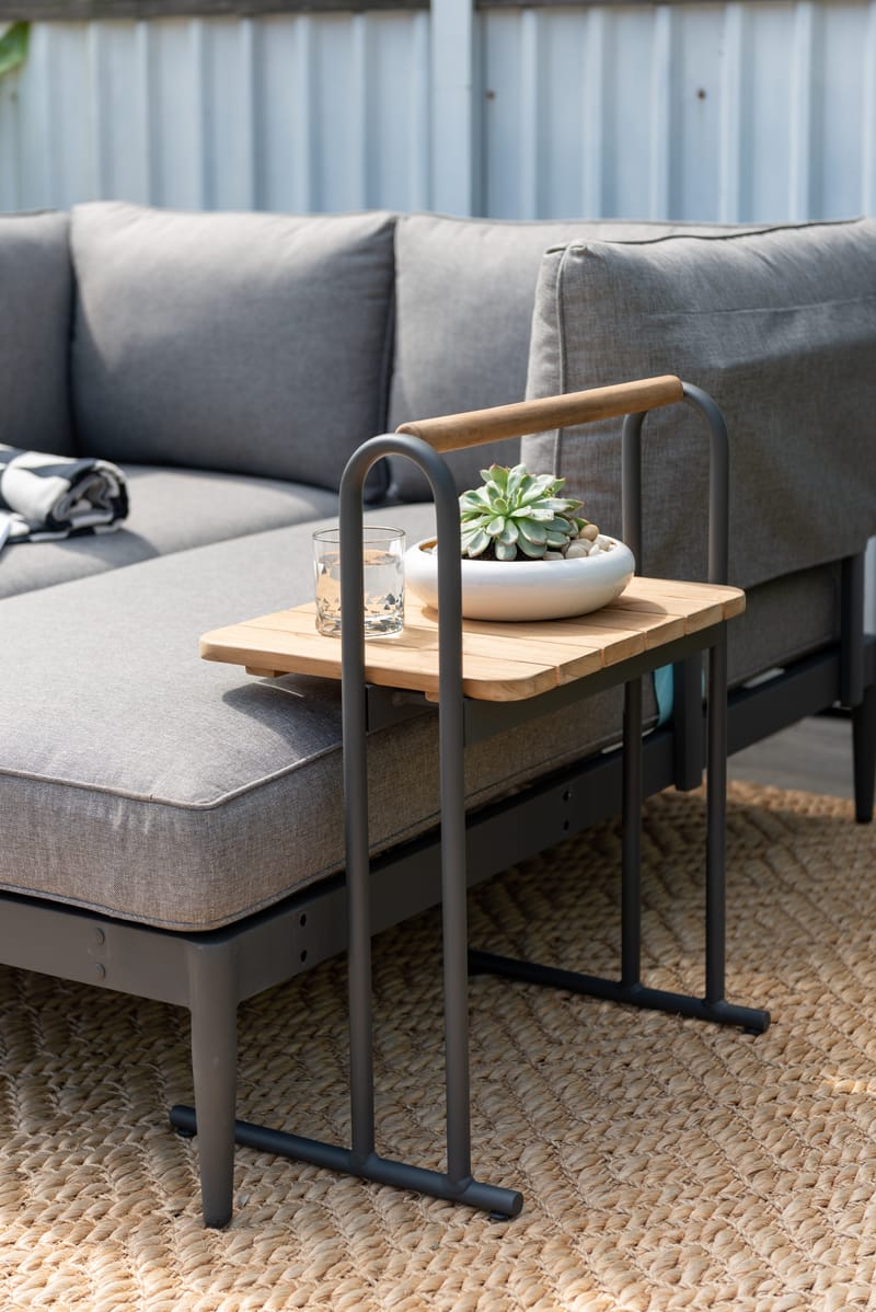 L-Soffa Utomhus TOPAZ 4-sits - magnesiumgrå - Utemöbler - Loungemöbler - Loungesoffa