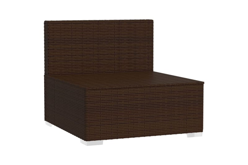 Mittensektion med dynor till Trädgårdssoffa brun konstrottni - Brun/Grön - Utemöbler - Loungemöbler - Modulsoffa utomhus