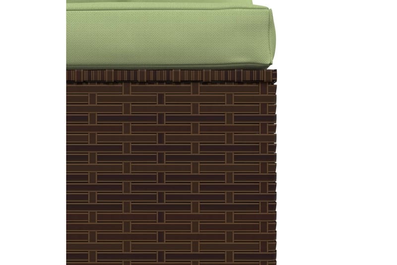 Mittensektion med dynor till Trädgårdssoffa brun konstrottni - Brun/Grön - Utemöbler - Loungemöbler - Modulsoffa utomhus