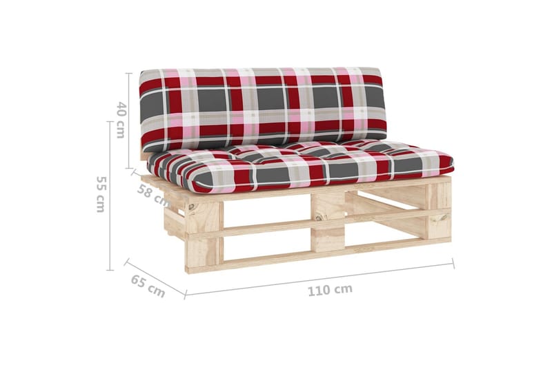 Mittensektion till Pallsoffa Utomhus impregnerad furu - Brun - Utemöbler - Loungemöbler - Modulsoffa utomhus