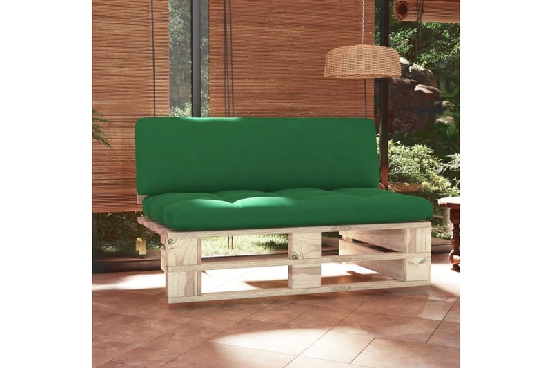 Mittensektion till Pallsoffa Utomhus impregnerad furu - Grön - Utemöbler - Loungemöbler - Modulsoffa utomhus