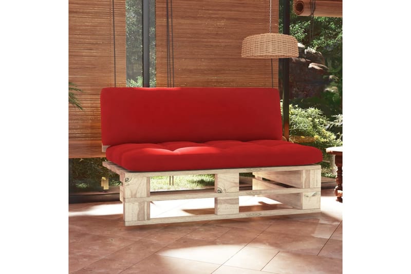 Mittensektion till Pallsoffa Utomhus impregnerad furu - Röd - Utemöbler - Loungemöbler - Modulsoffa utomhus